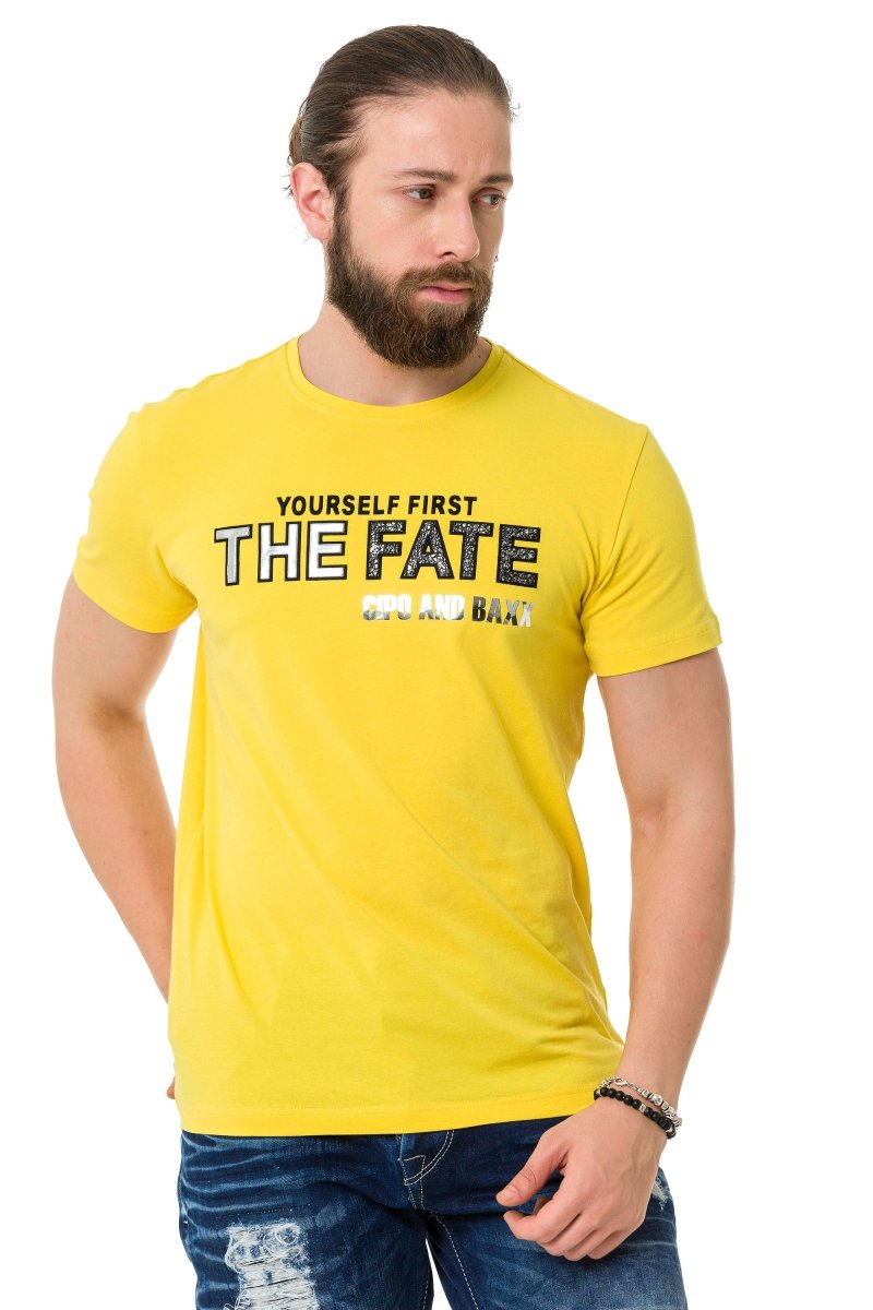 CT735 t-shirt męski z tłoczonym nadrukiem