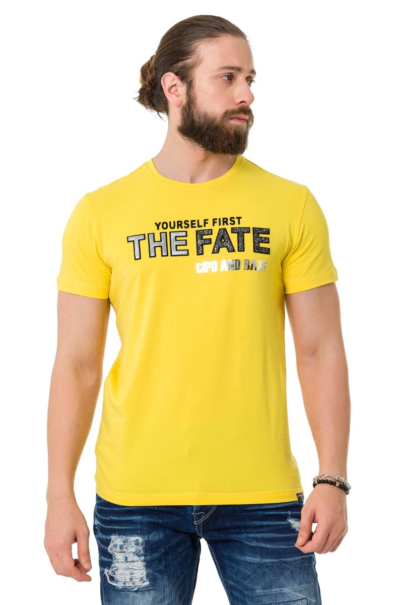 CT735 t-shirt męski z tłoczonym nadrukiem