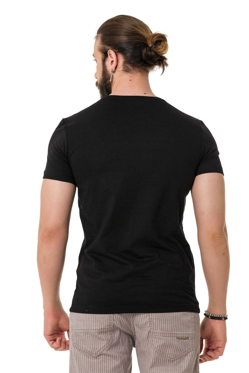 CT736 T-shirt masculin avec lettrage brillant et en forme