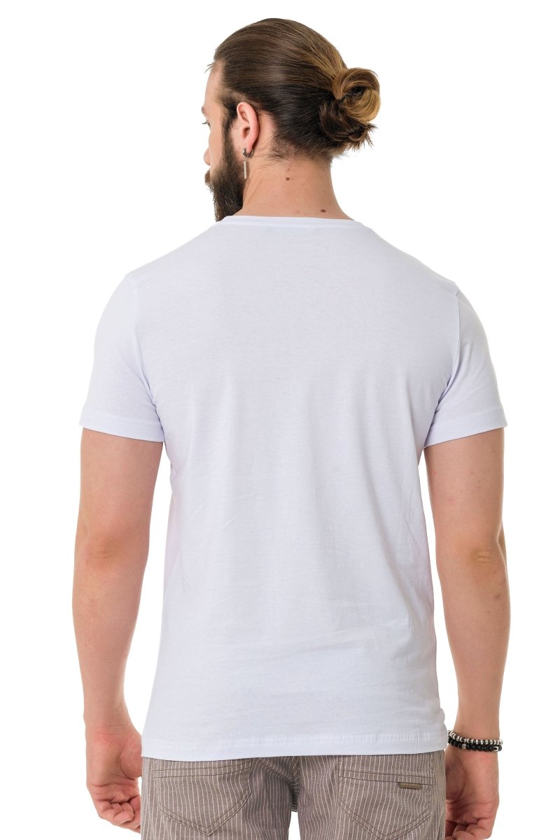 CT736 T-shirt masculin avec lettrage brillant et en forme