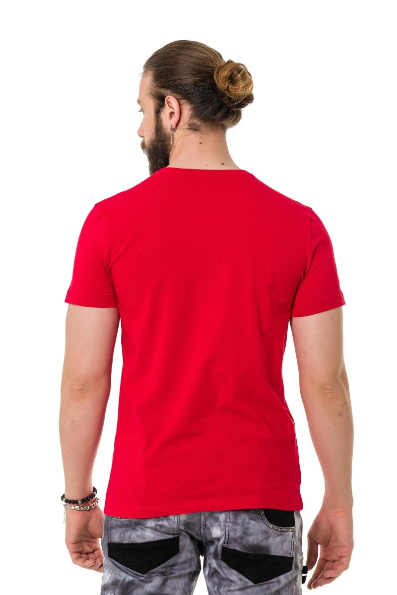 CT736 T-shirt masculin avec lettrage brillant et en forme
