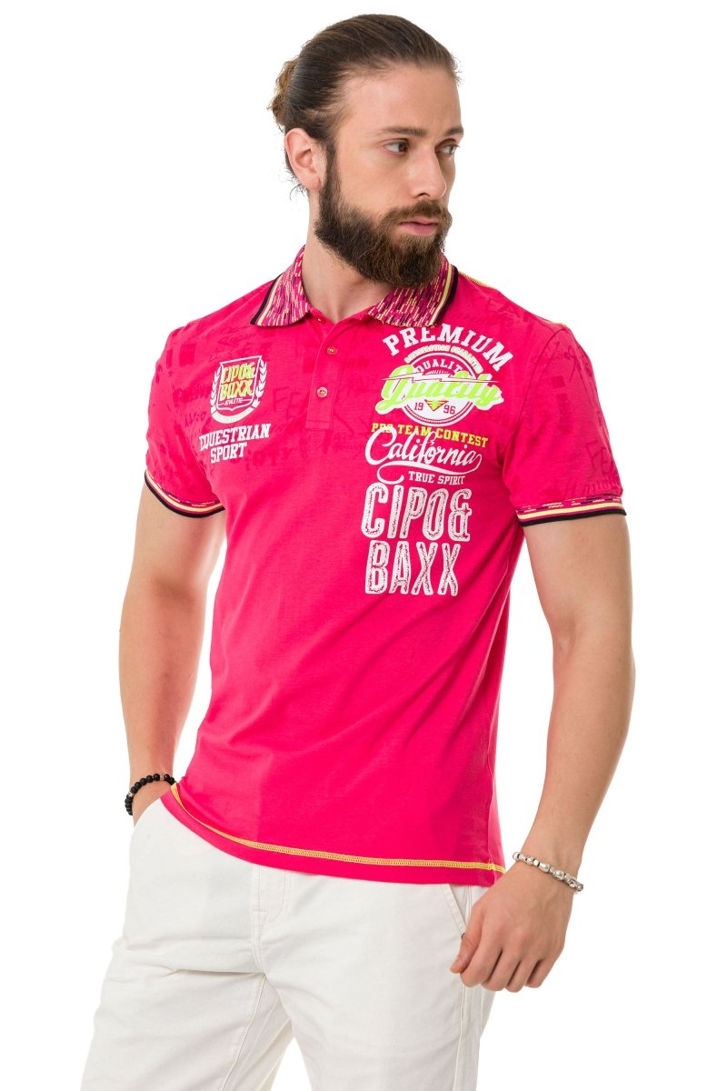 CT738 Herren Poloshirt mit Trendigem Print