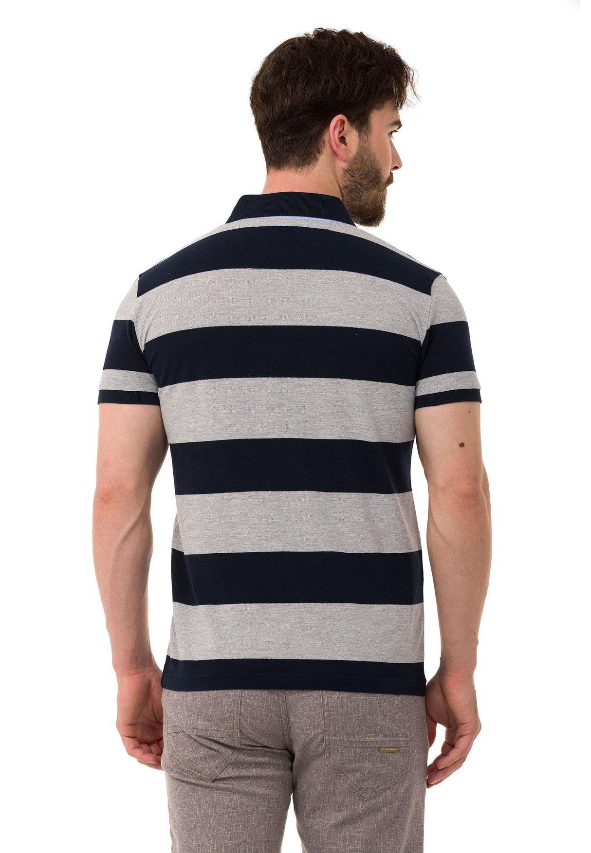 CT741 t-shirt polo w pasy