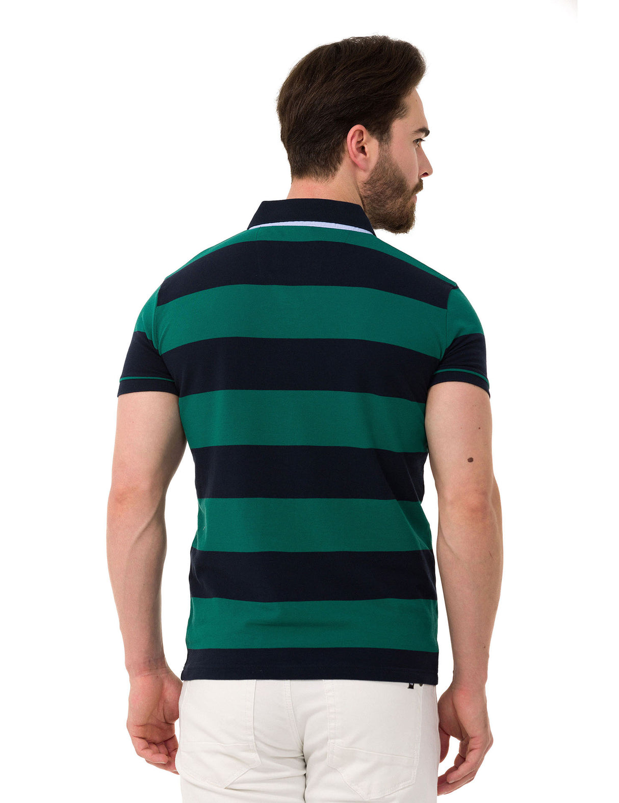 CT741 t-shirt polo w pasy