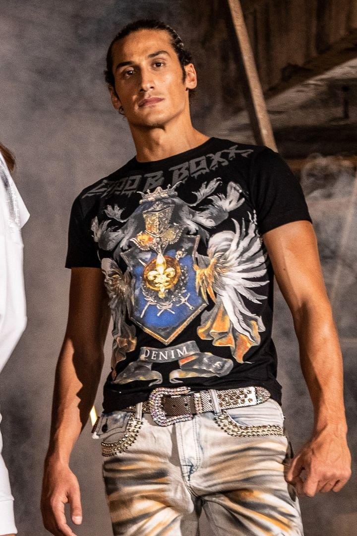 CT743 t-shirt męski z nadrukiem korony