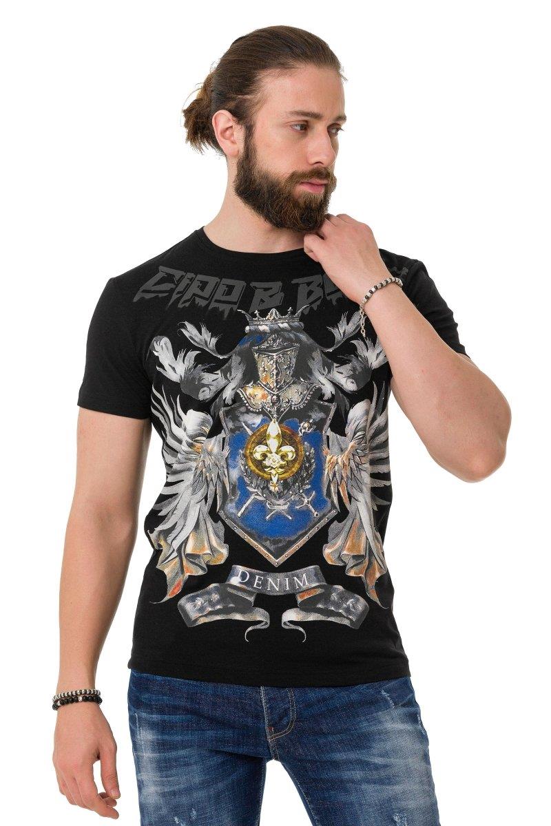 CT743 t-shirt męski z nadrukiem korony