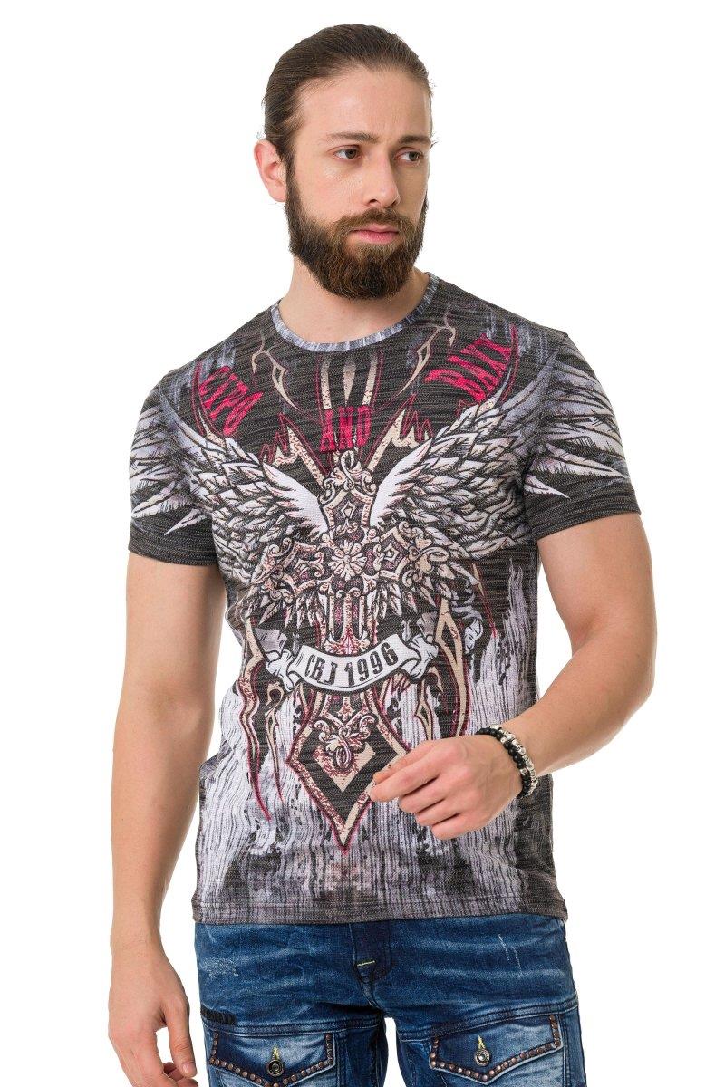 CT746 t-shirt męski Wing Cross z laserowym nadrukiem