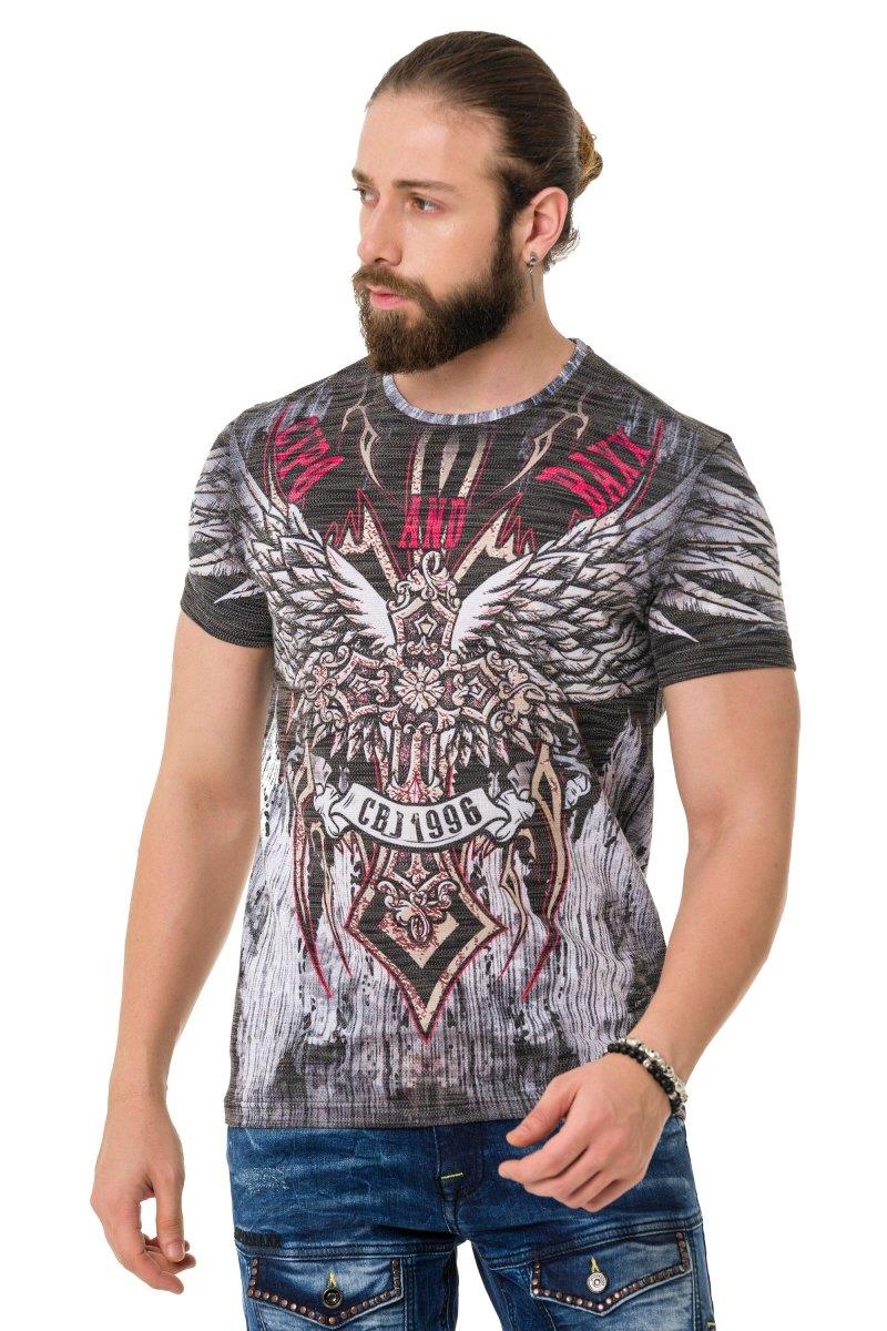 CT746 t-shirt męski Wing Cross z laserowym nadrukiem
