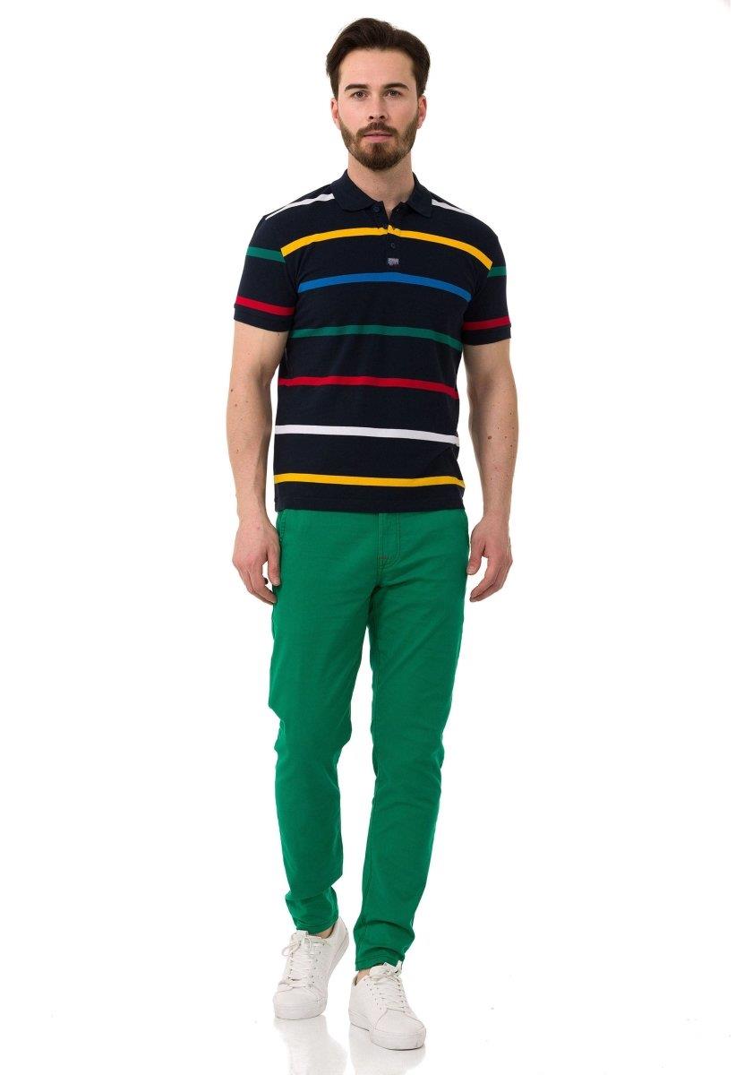 CT749 t-shirt męski polo w paski