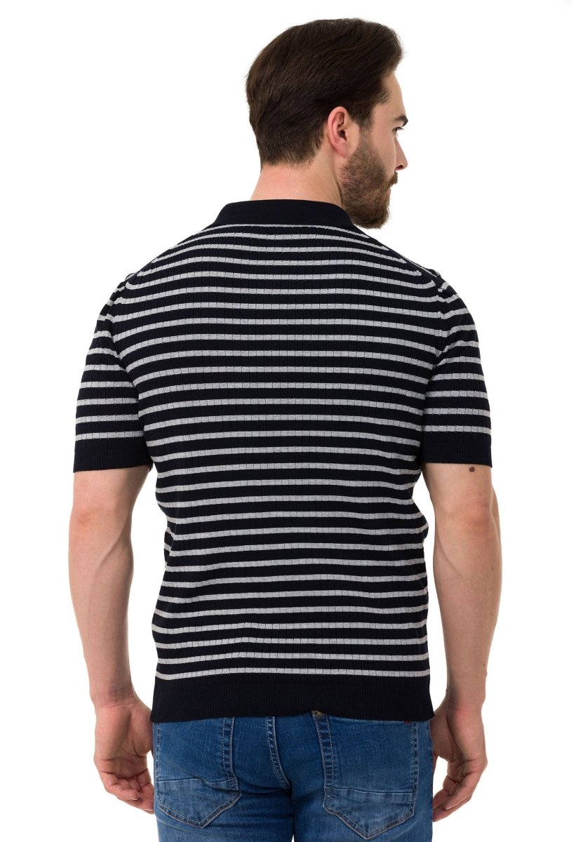 CT751 t-shirt męski polo w paski