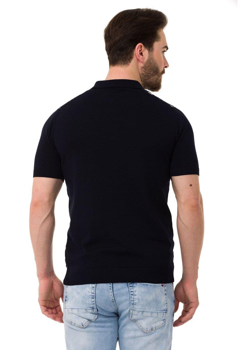 CT753 t-shirt męski polo we wzory