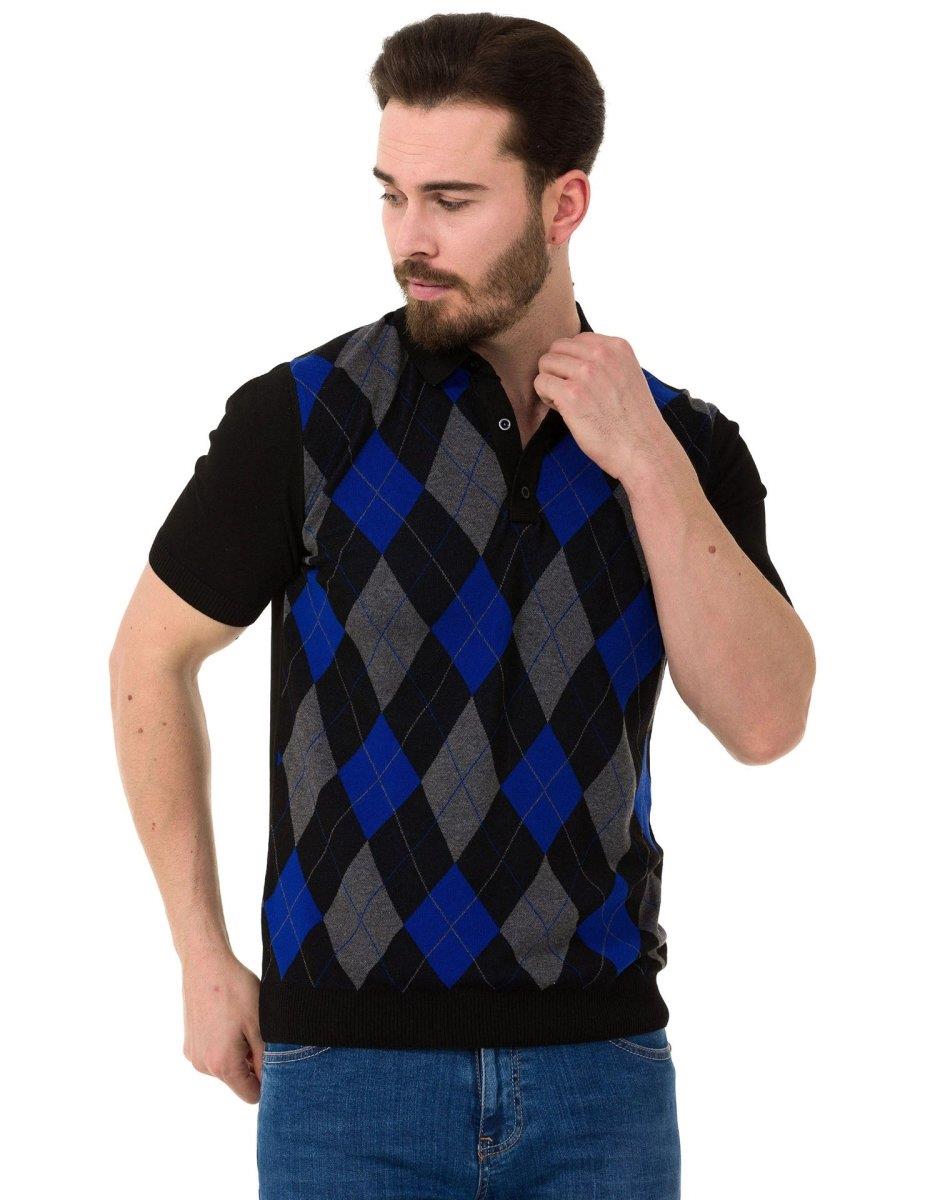 CT753 t-shirt męski polo we wzory