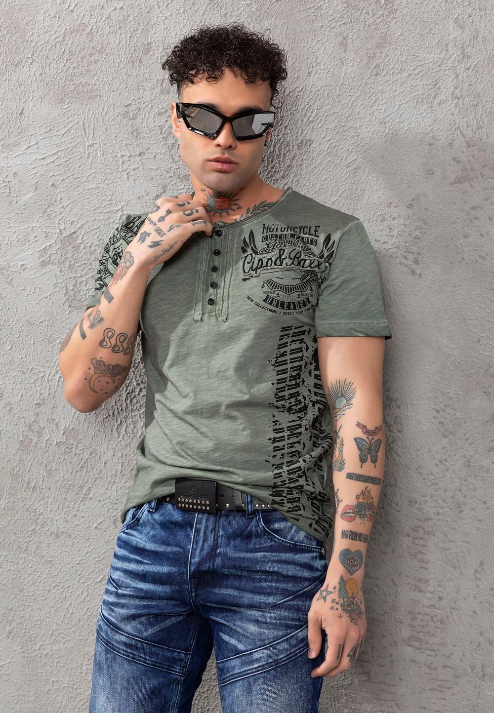 CT789 T-shirt męski Biker