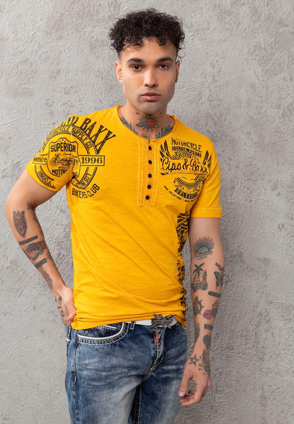 CT789 Men Crew Neck Biker T-shirt
