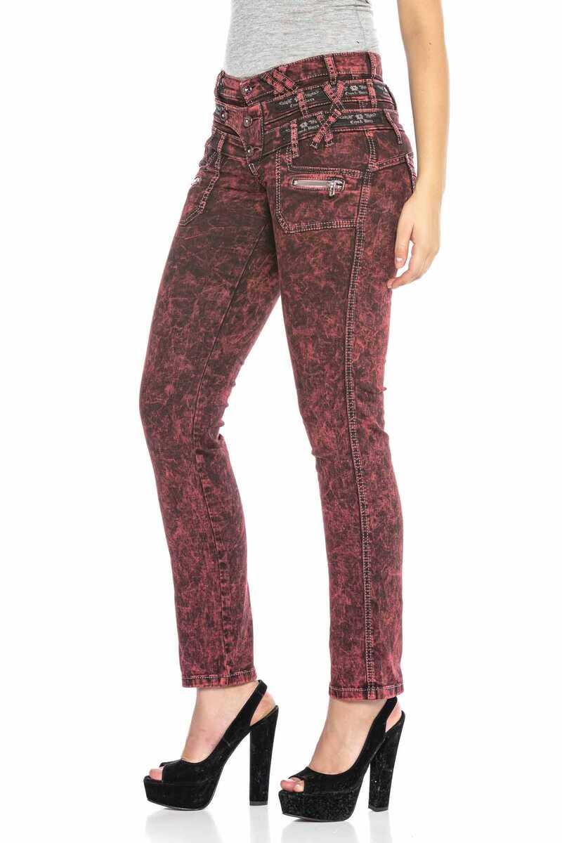 WD418 jeansy damskie z potrójnym stanem