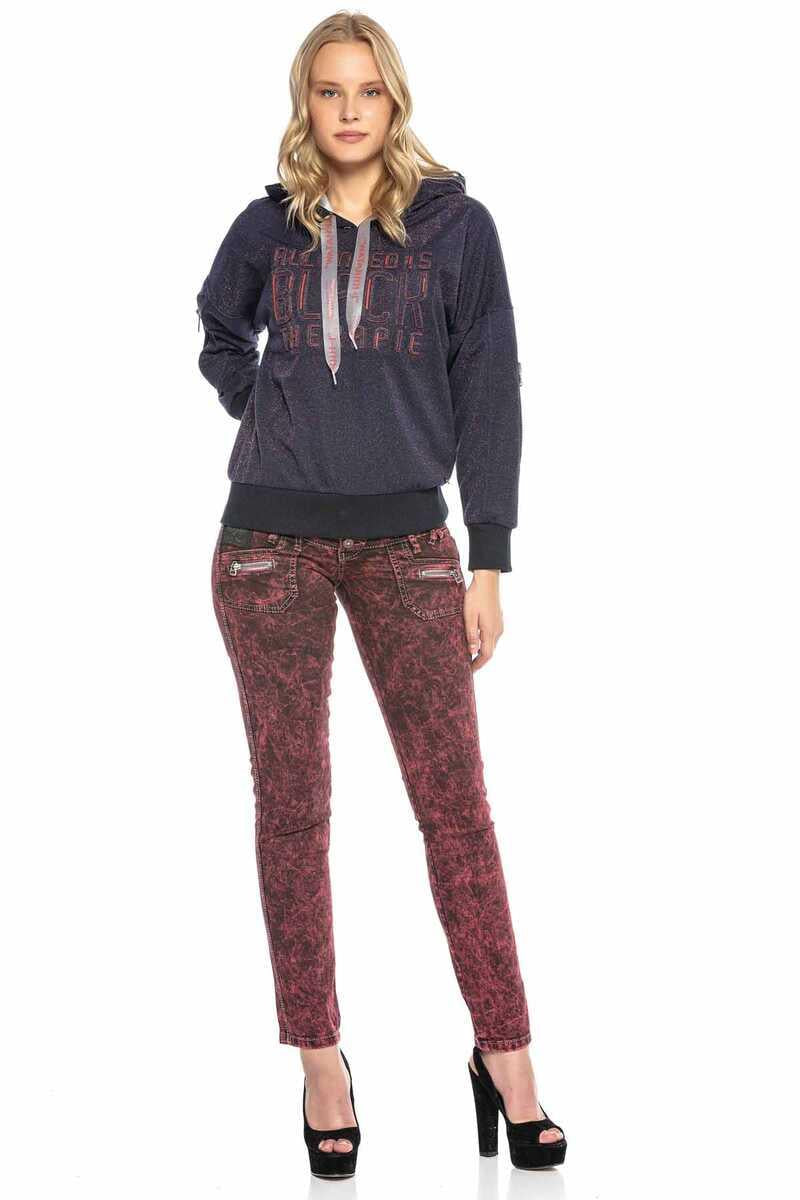 WD418 jeansy damskie z potrójnym stanem