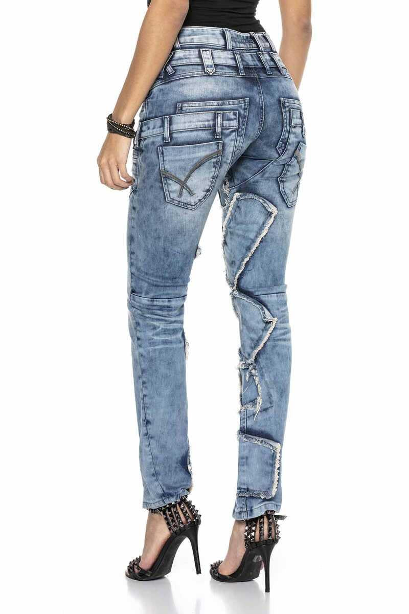 WD411 jeansy damskie z łatami