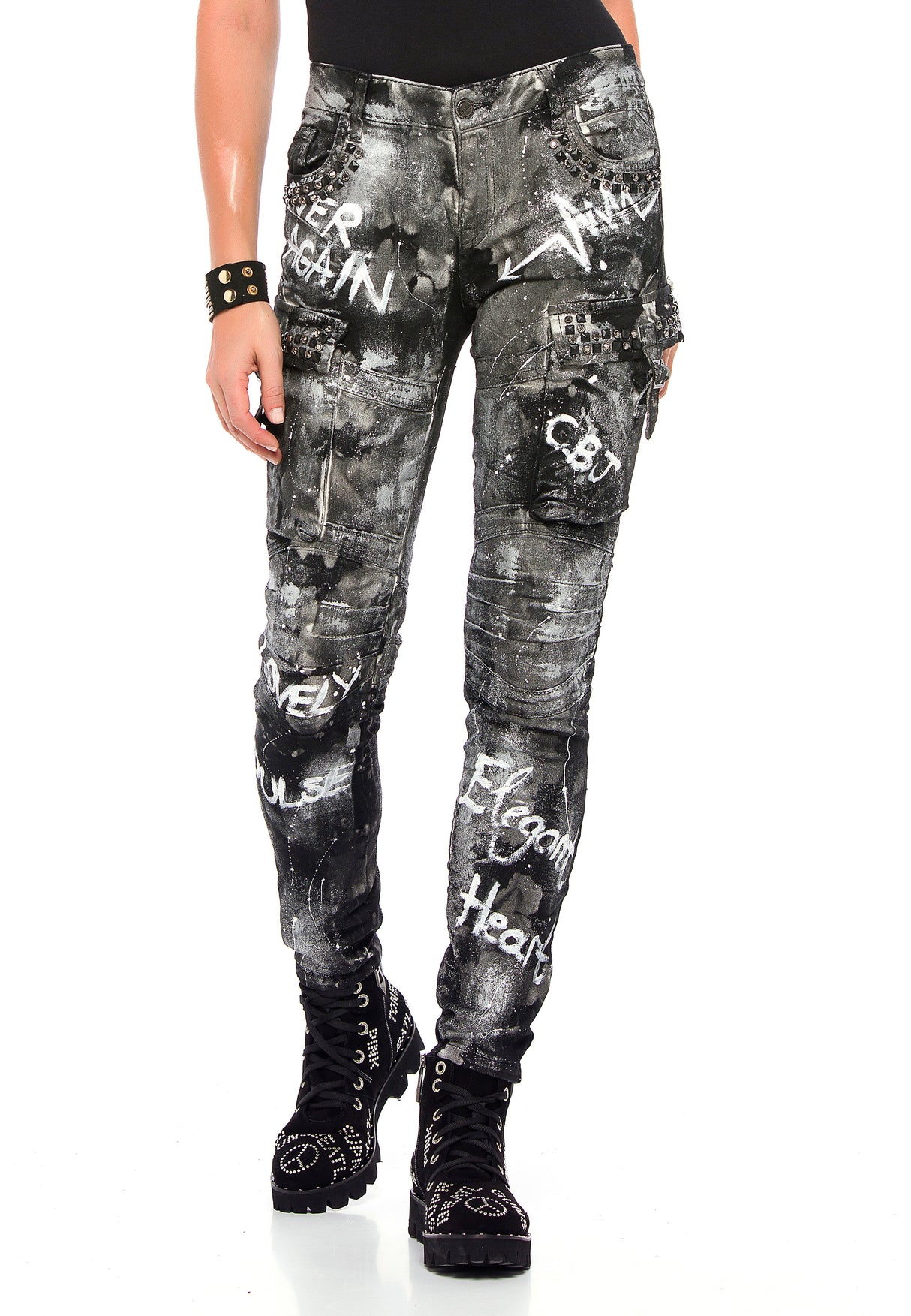 WD397 jeansy damskie w ekstrawaganckim stylu