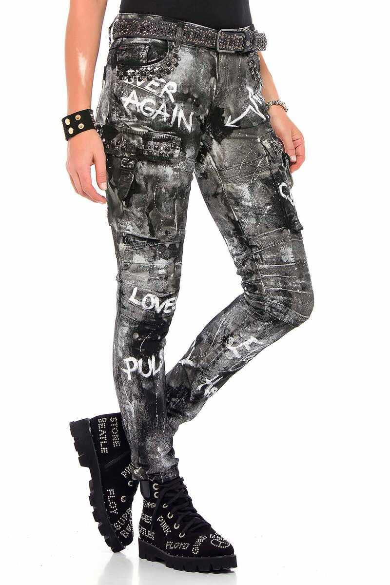 WD397 jeansy damskie w ekstrawaganckim stylu