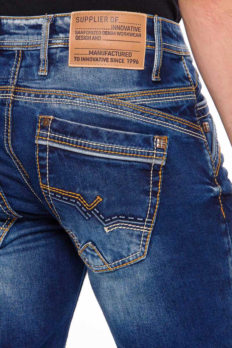 CD530 jeansy proste z dekoracyjnymi szwami