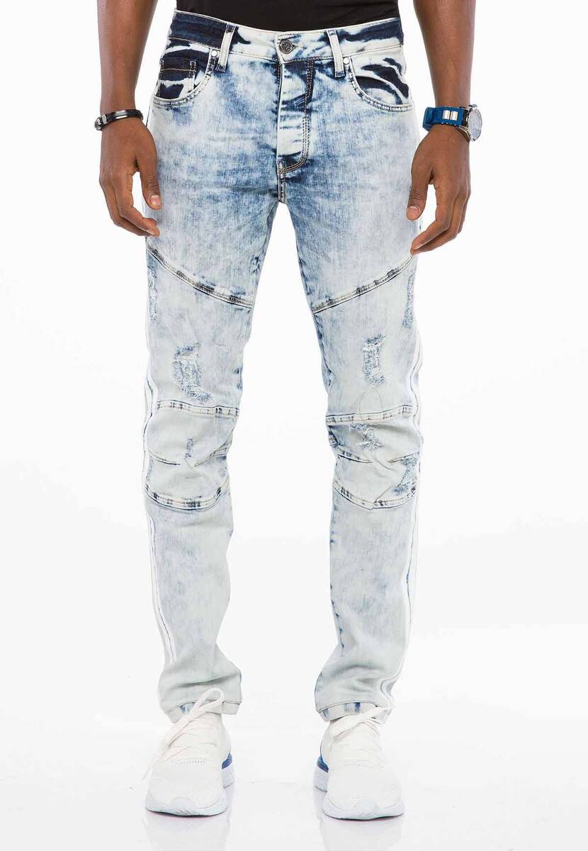 CD477 Los cómodos jeans de los hombres en el aspecto usado