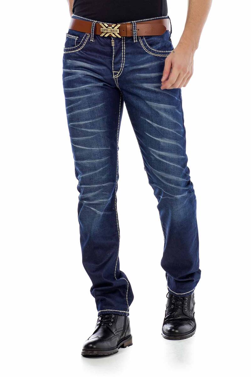 CD471 jeansy klasyczne z charakterystycznym spraniem