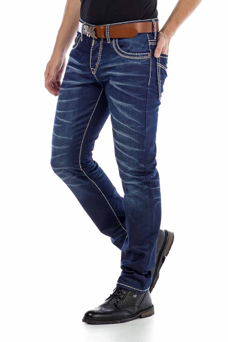 CD471 jeansy klasyczne z charakterystycznym spraniem