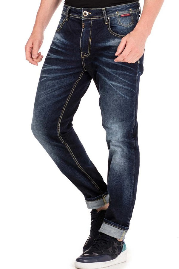 CD468 jeansy klasyczne z charakterystycznym spraniem