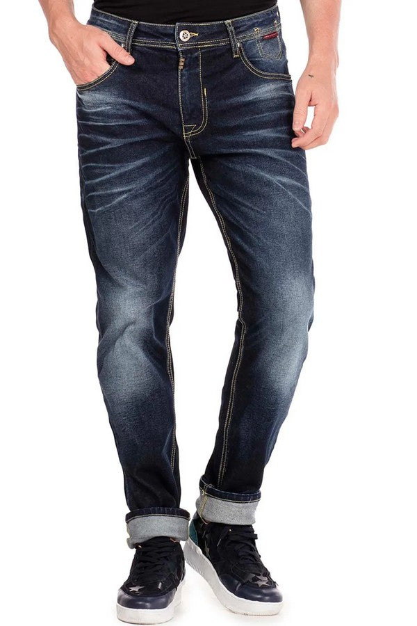 CD468 jeansy klasyczne z charakterystycznym spraniem