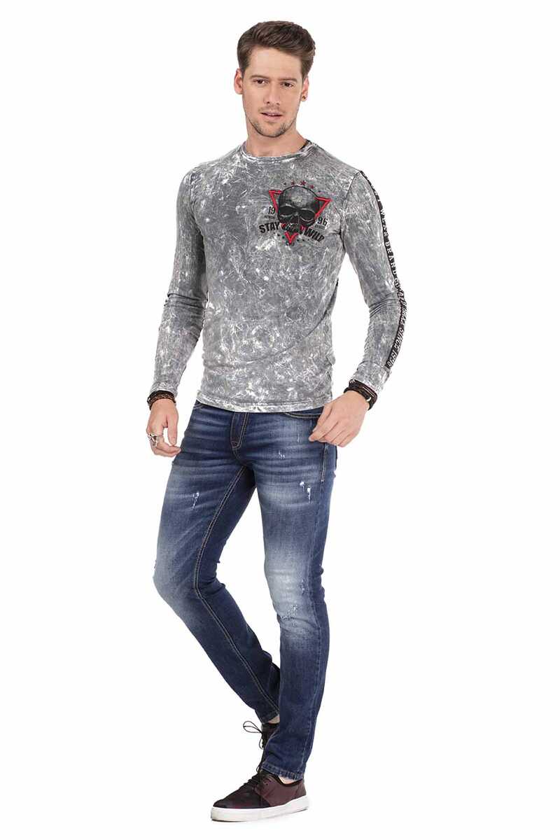 CD459 jeansy slim-fit z przedarciami