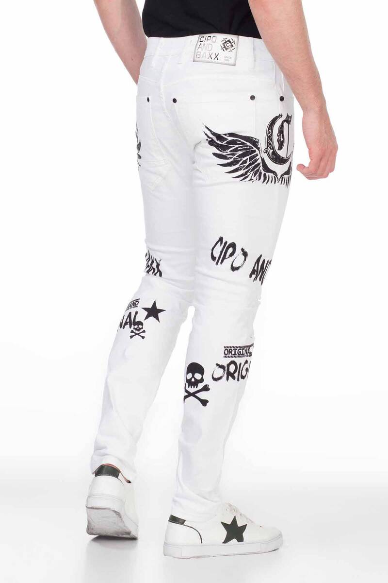 CD444 jeansy męskie z nadrukami