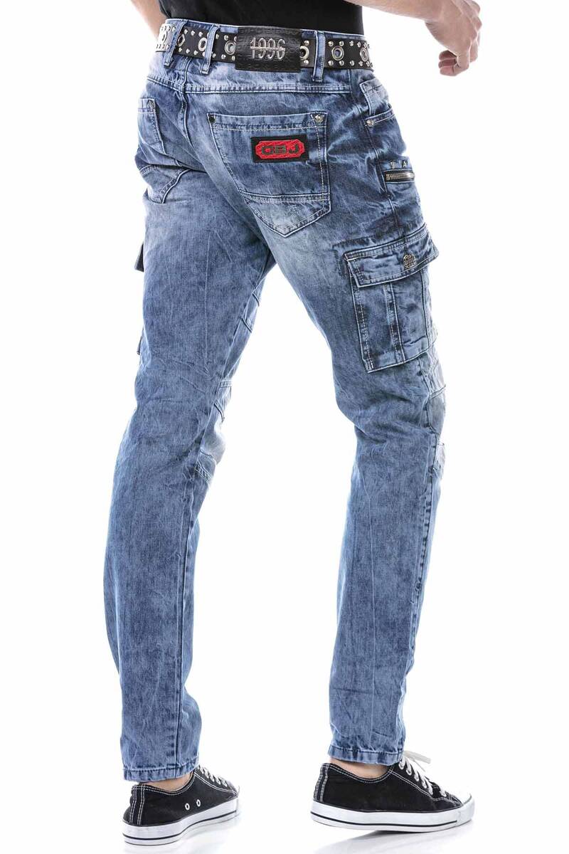 CD679 jeansy z kieszeniami cargo