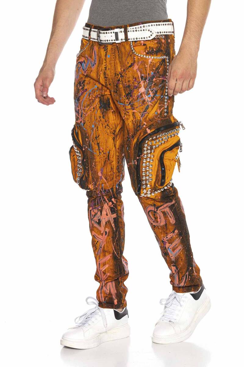 CD634 Jeans cómodos para hombres en diseño fresco