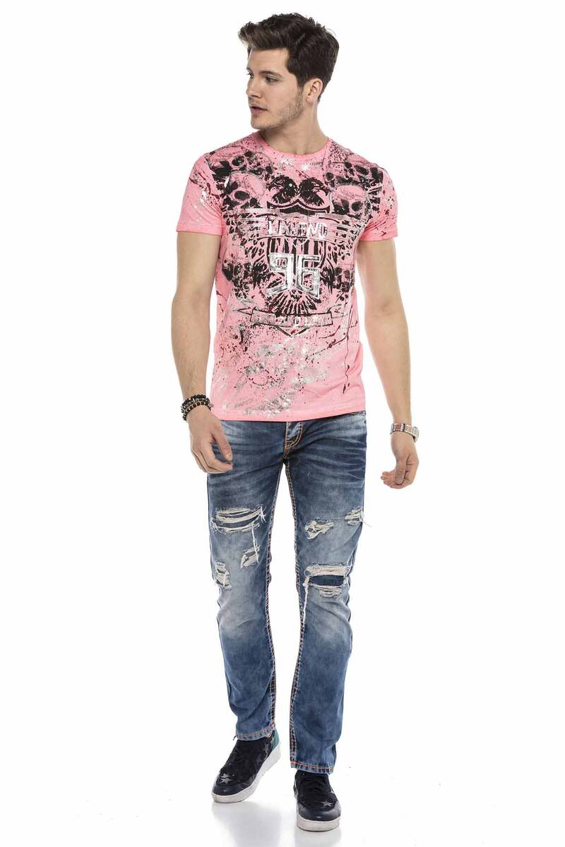 CD604 jeansy w zniszczonym stylu