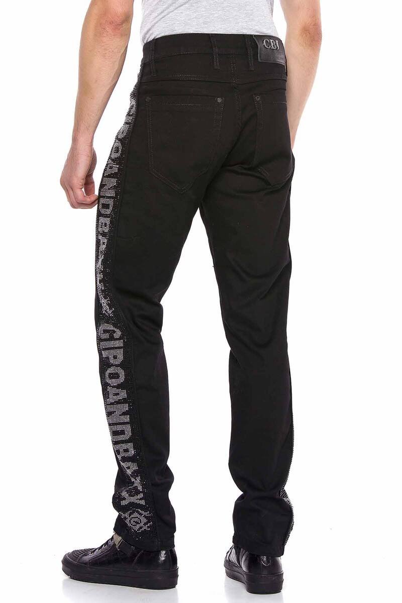 CD578 jeansy z ozdobnymi lampasami