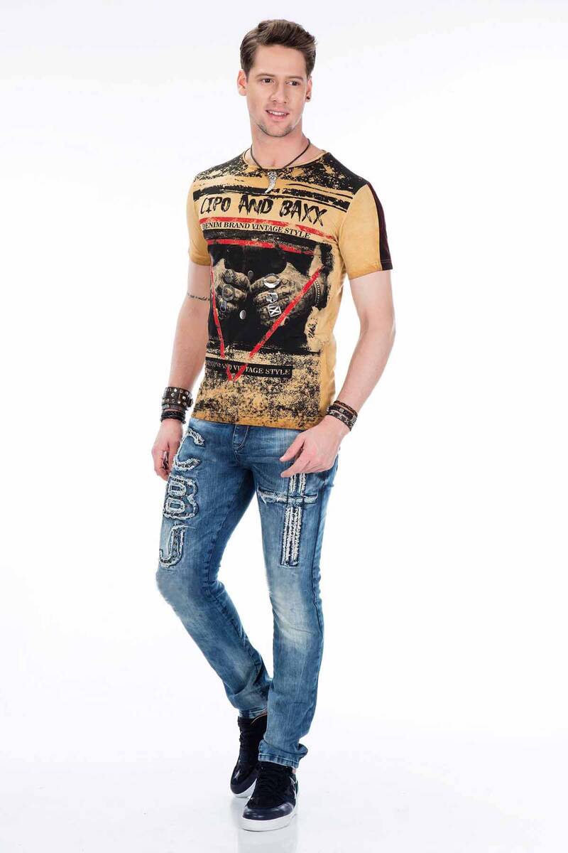 CD431 jeansy z aplikacją logo