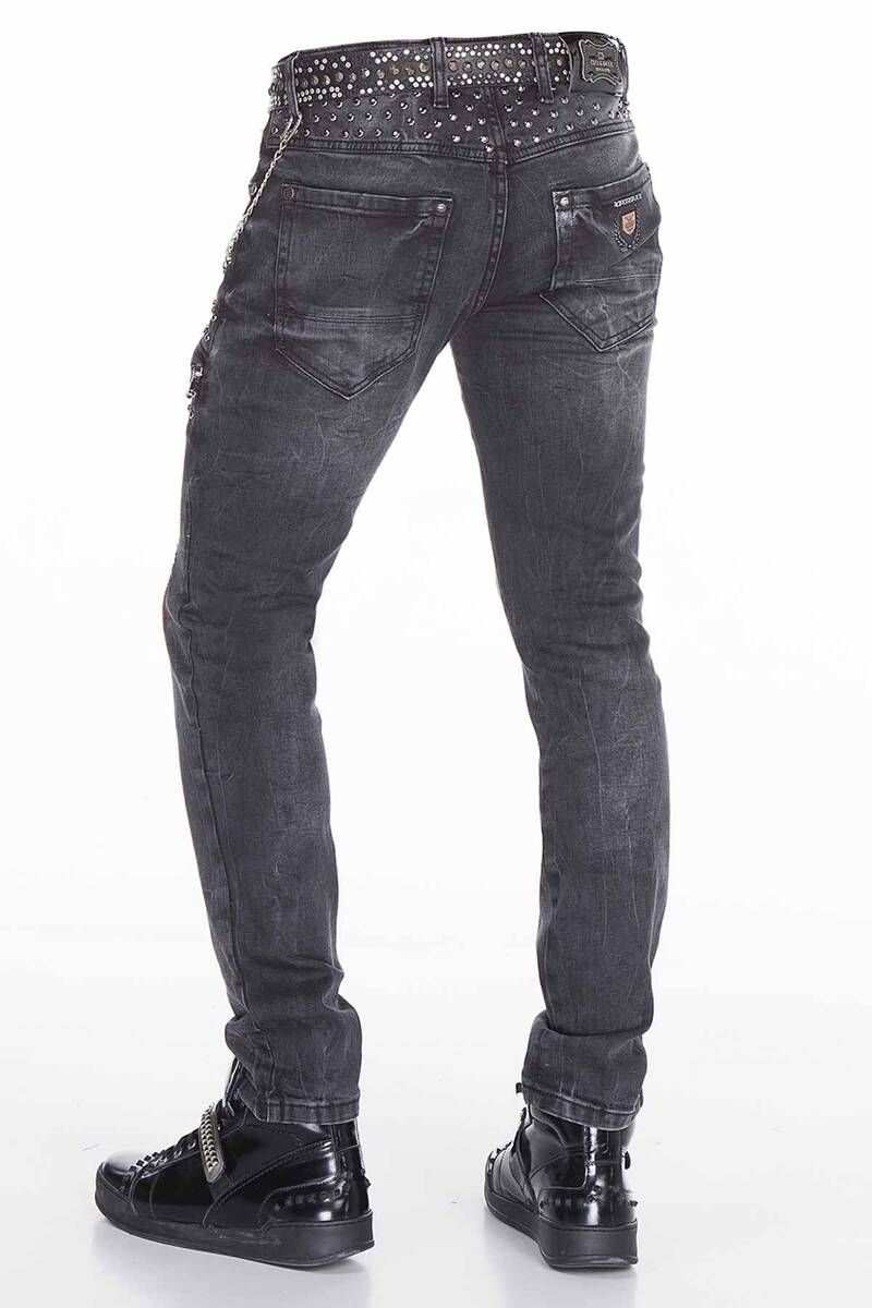 CD396 jeansy w regularnym kroju z napisami