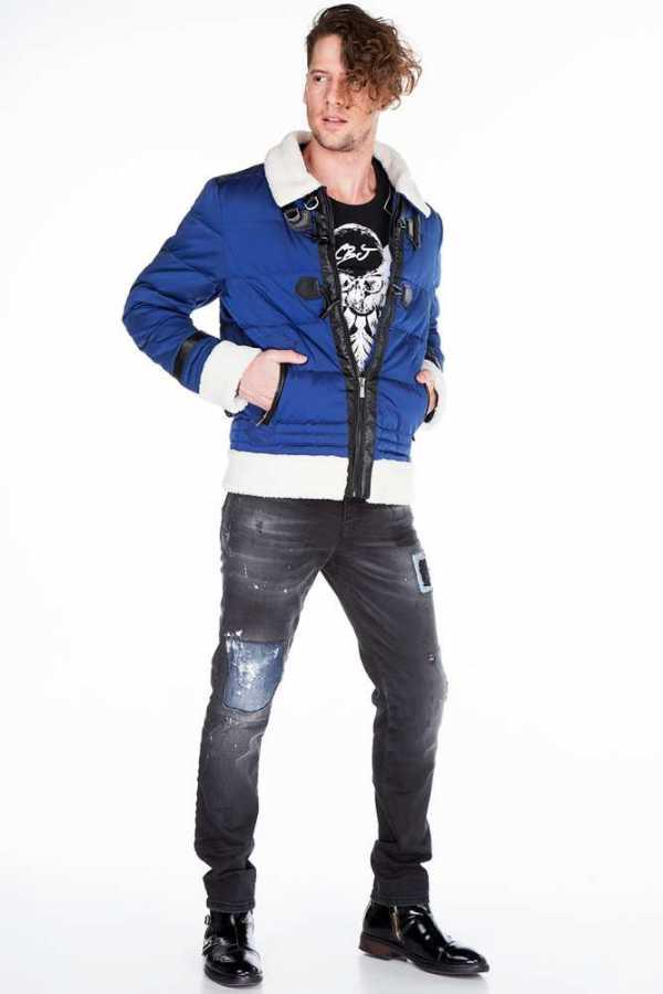 CD388 jeansy z efektem zniszczenia