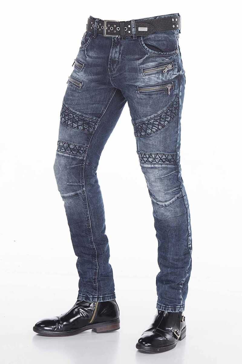 CD382 jeansy w stylu motocyklowym