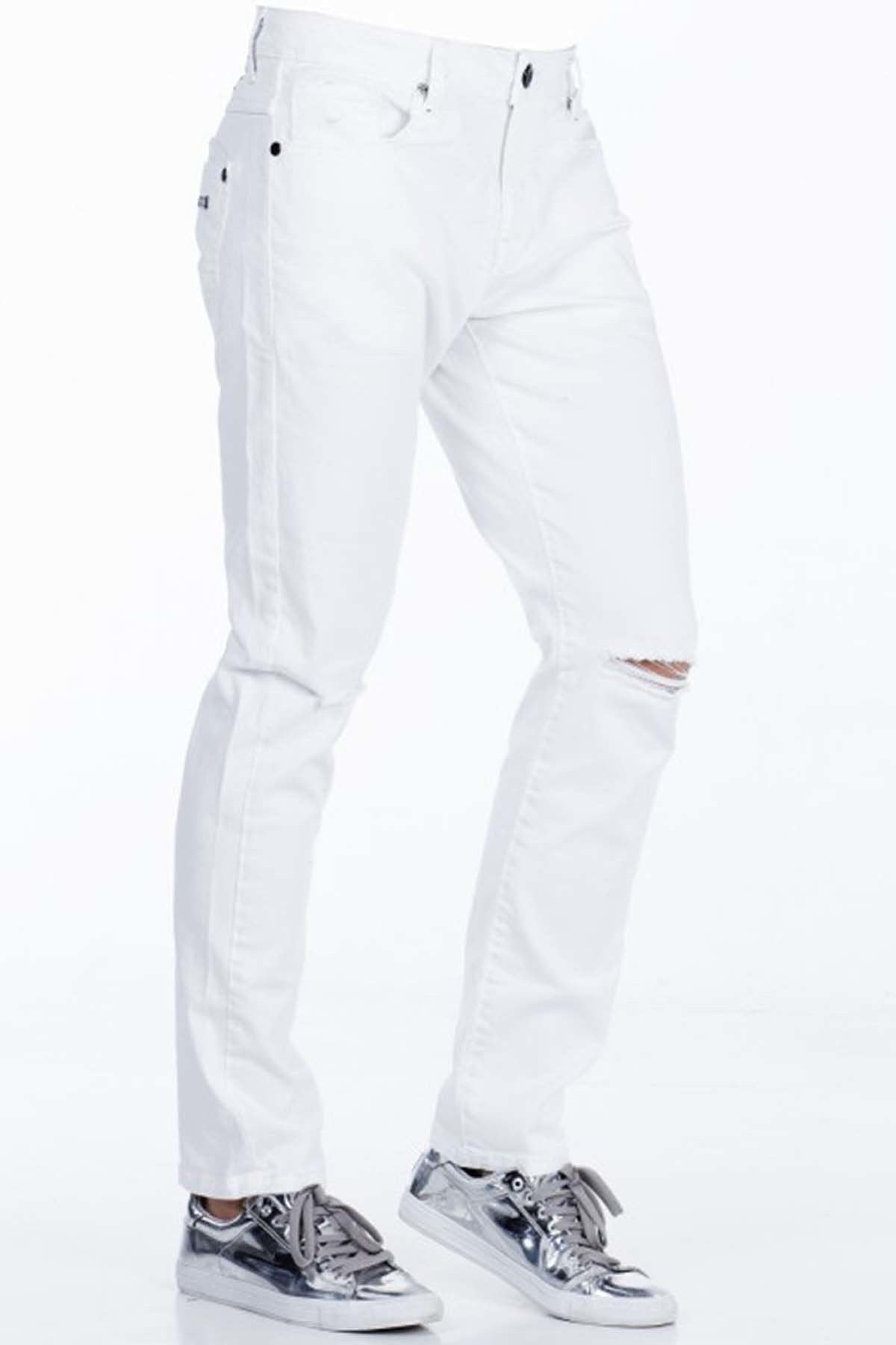 CD367 jeansy męskie białe