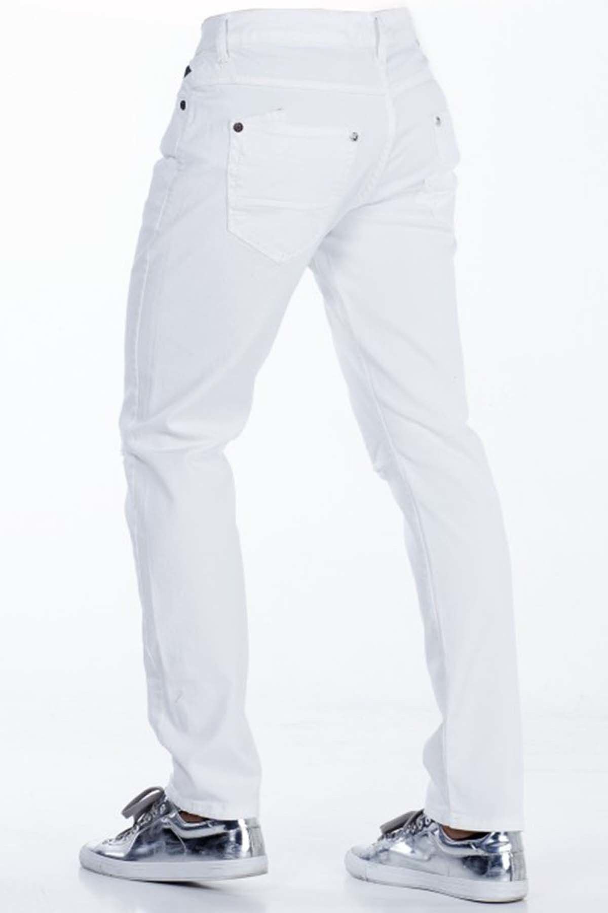 CD367 jeansy męskie białe