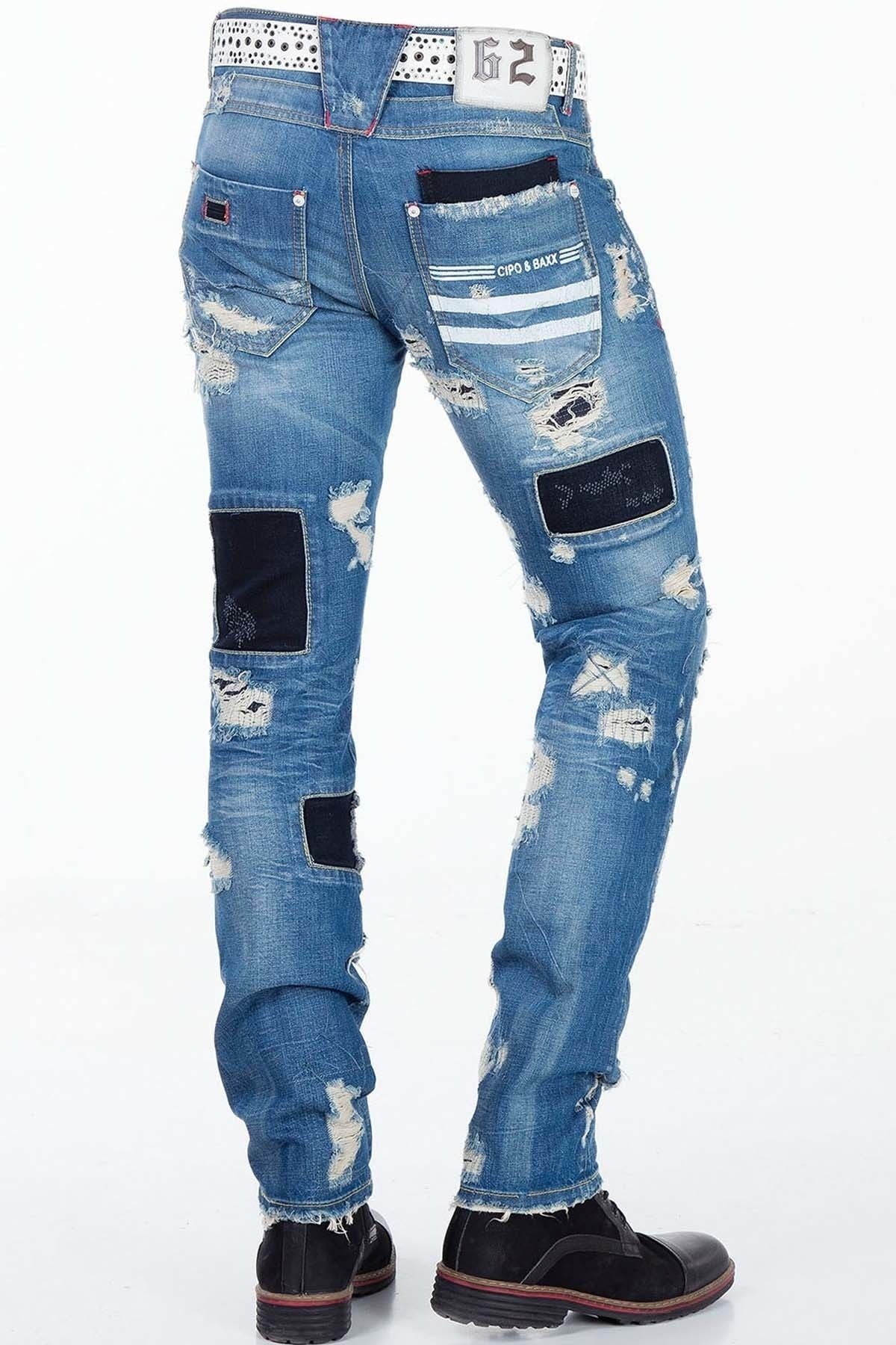 CD347 jeansy z łatami