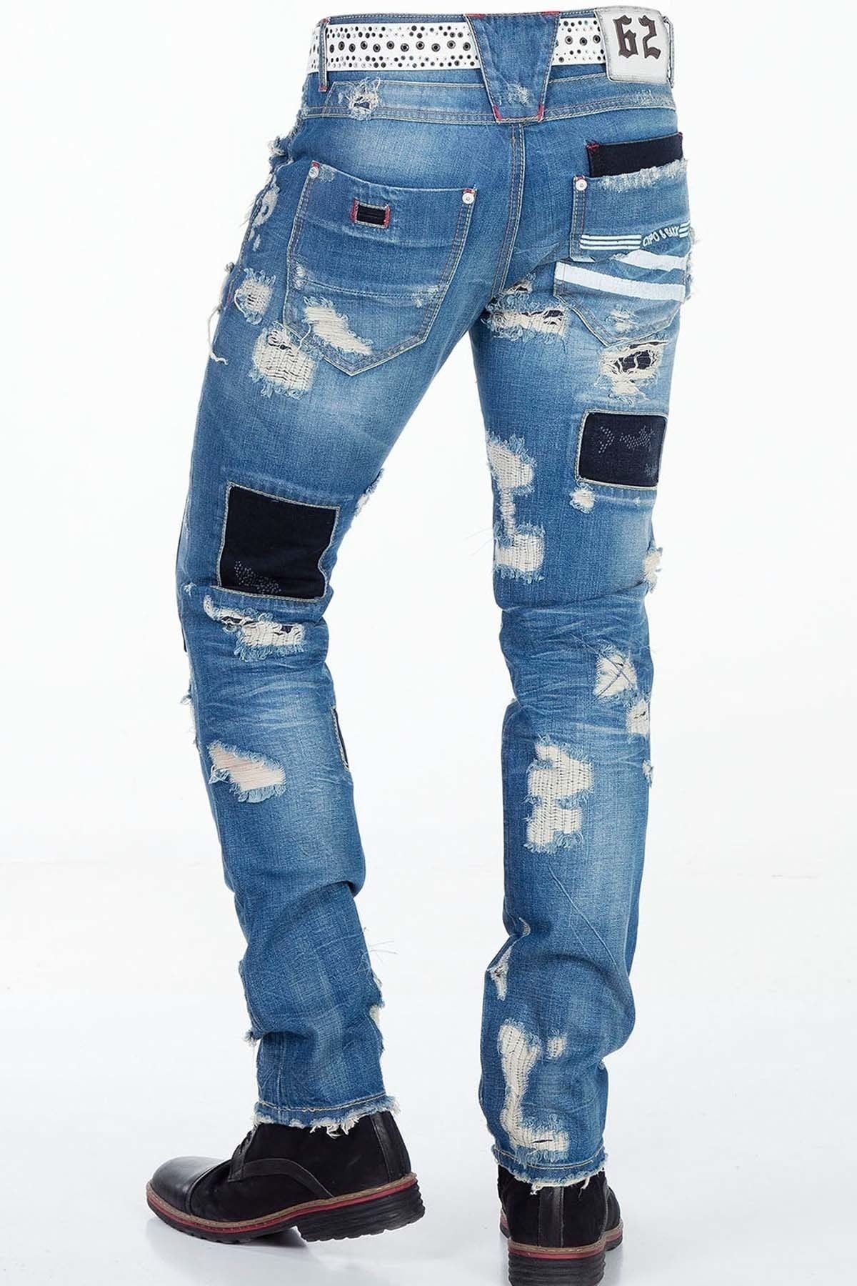 CD347 jeansy z łatami