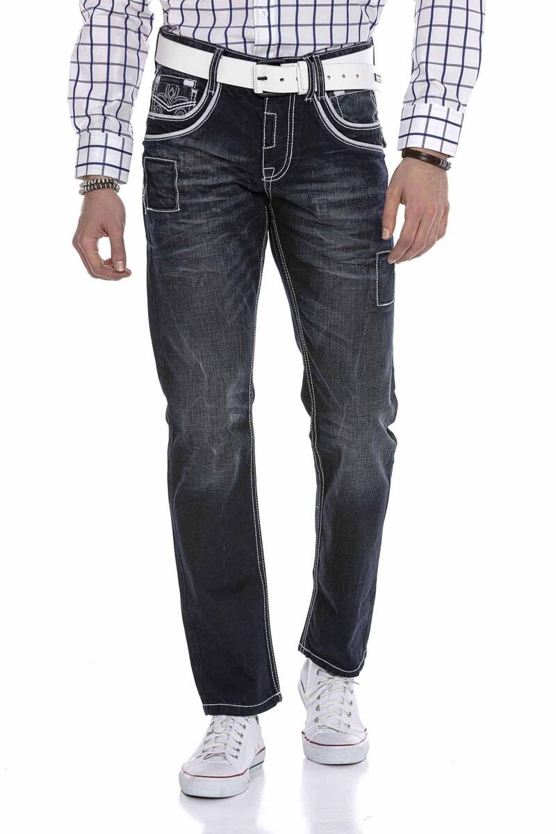 CD324 jeansy ze specjalnymi szwami dekoracyjnymi