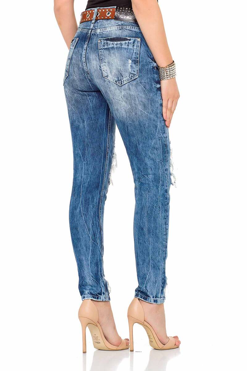 WD305 Damen Röhrenjeans mit Boyfriend-Cut