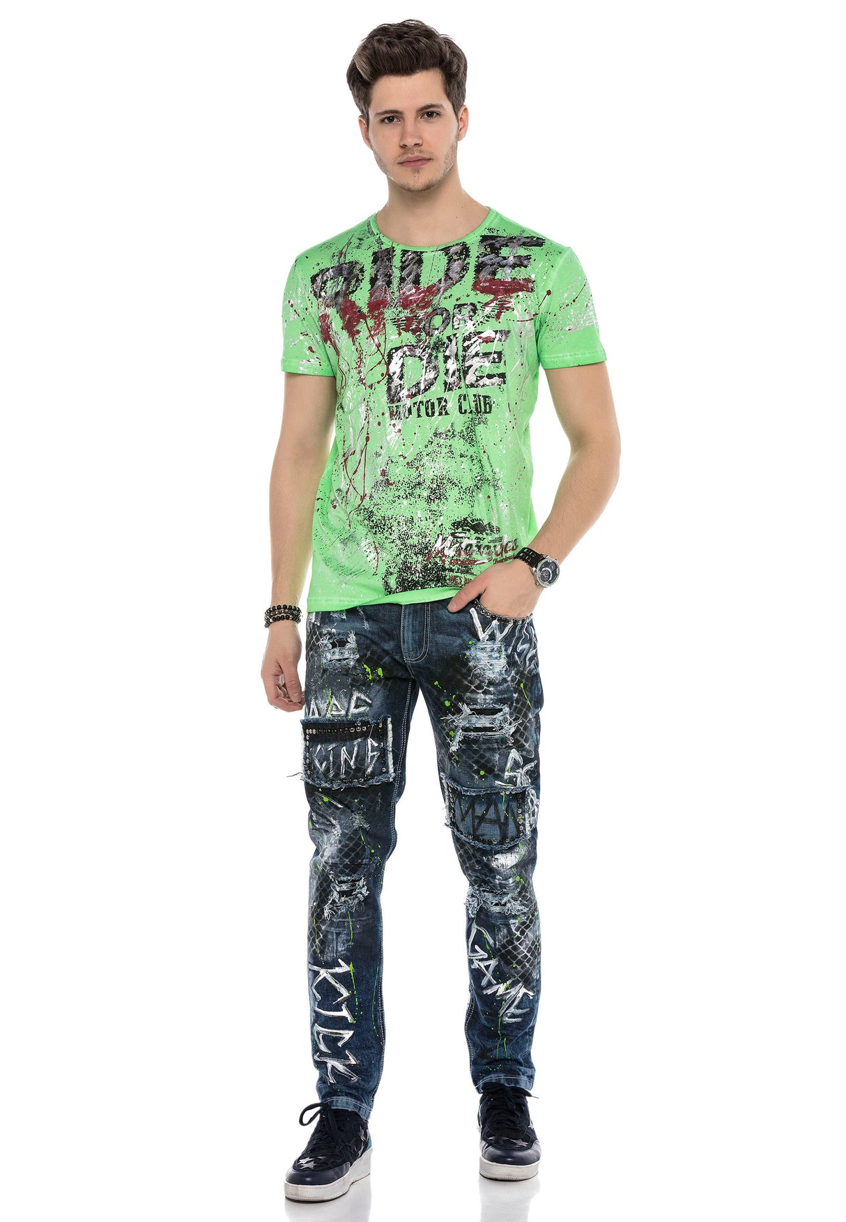 CD591 jeansy w ekstrawaganckim stylu