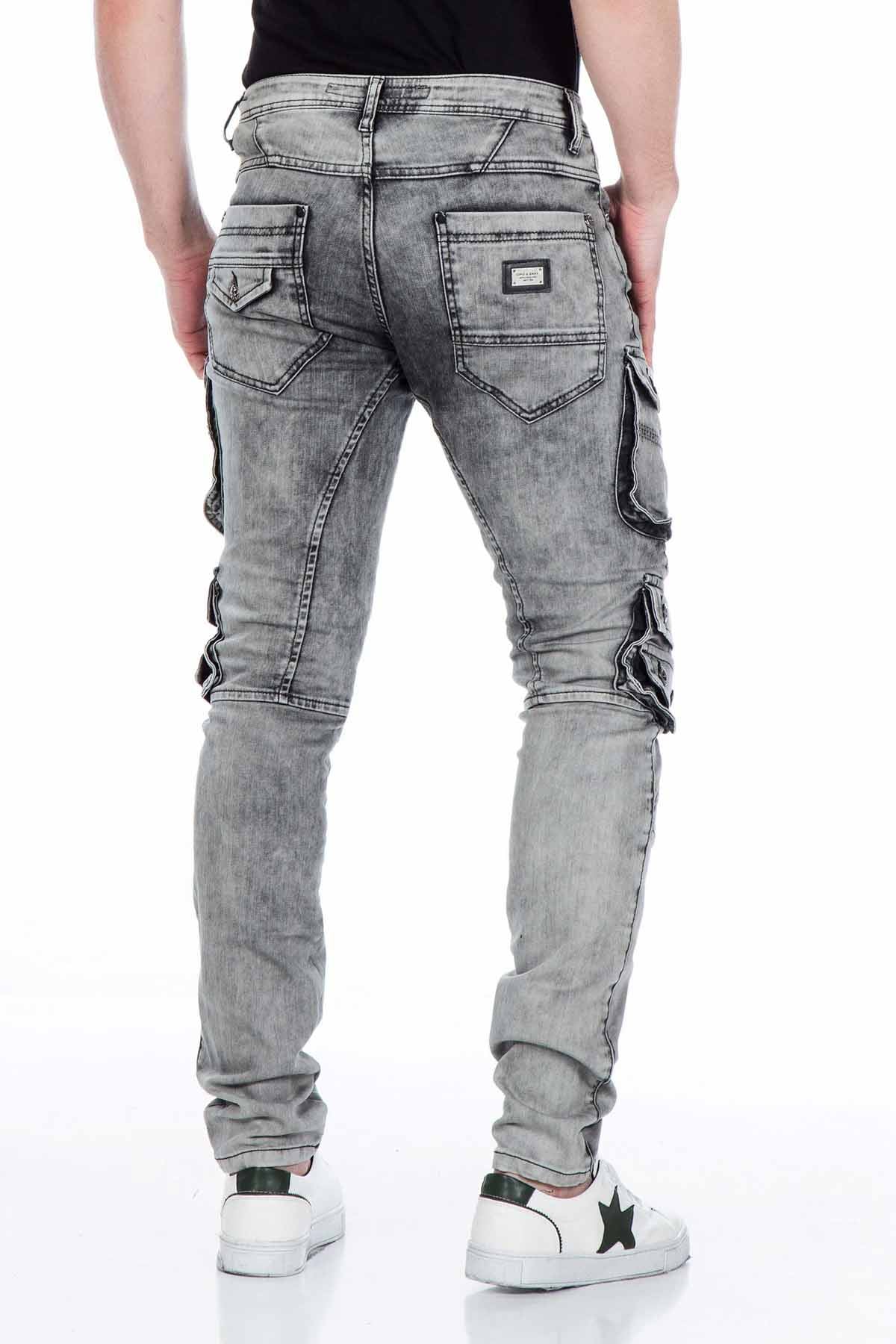 CD429 jeansy męskie Slim-Fit z kieszeniami