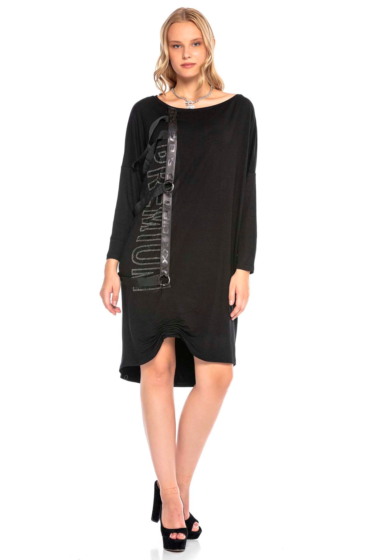 WY132 sukienka damska z ekstrawaganckimi aplikacjami