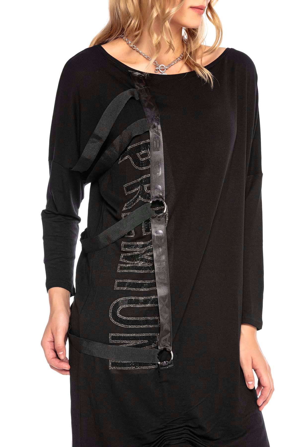 WY132 sukienka damska z ekstrawaganckimi aplikacjami