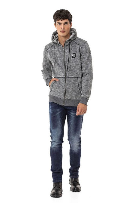 CL554 men's sweat jacket with hood